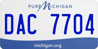MI license plate DAC7704