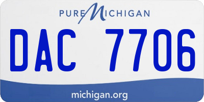MI license plate DAC7706
