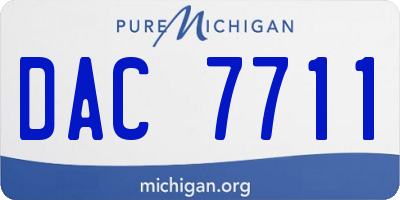 MI license plate DAC7711