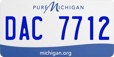 MI license plate DAC7712