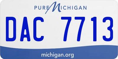 MI license plate DAC7713