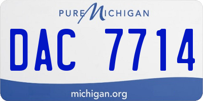 MI license plate DAC7714