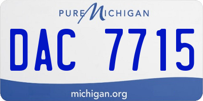 MI license plate DAC7715
