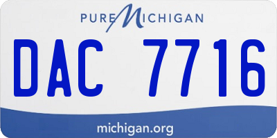 MI license plate DAC7716