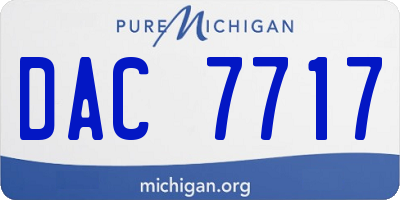 MI license plate DAC7717