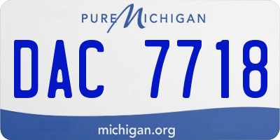 MI license plate DAC7718