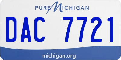 MI license plate DAC7721
