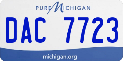MI license plate DAC7723