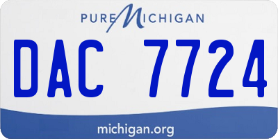 MI license plate DAC7724