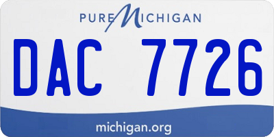 MI license plate DAC7726