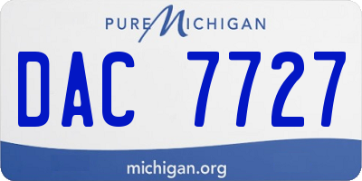 MI license plate DAC7727