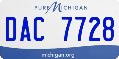 MI license plate DAC7728