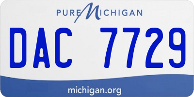 MI license plate DAC7729