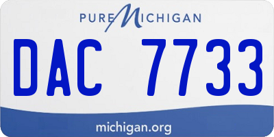 MI license plate DAC7733