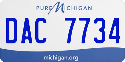 MI license plate DAC7734