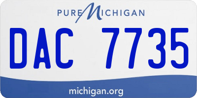 MI license plate DAC7735