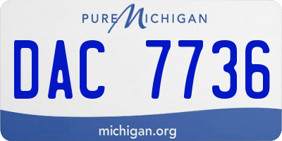 MI license plate DAC7736