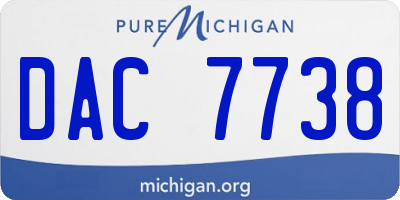 MI license plate DAC7738