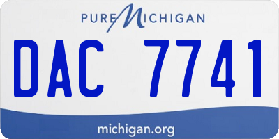 MI license plate DAC7741