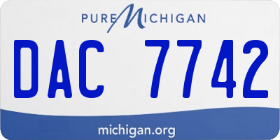 MI license plate DAC7742