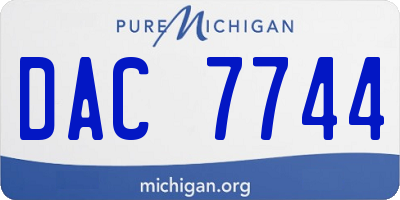 MI license plate DAC7744
