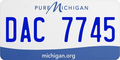 MI license plate DAC7745