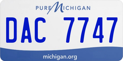 MI license plate DAC7747