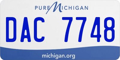 MI license plate DAC7748