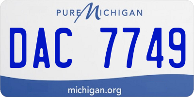 MI license plate DAC7749