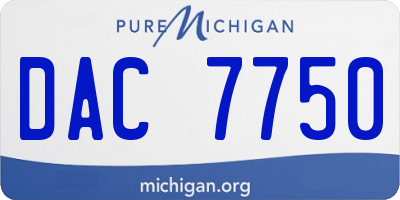 MI license plate DAC7750