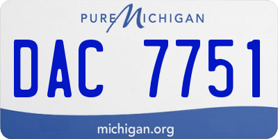 MI license plate DAC7751