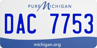 MI license plate DAC7753