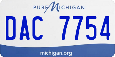 MI license plate DAC7754