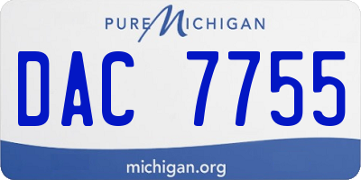 MI license plate DAC7755