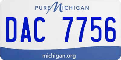 MI license plate DAC7756