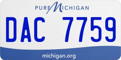 MI license plate DAC7759
