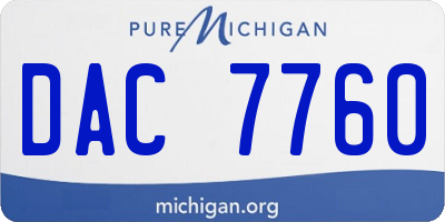 MI license plate DAC7760