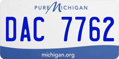 MI license plate DAC7762