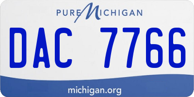 MI license plate DAC7766