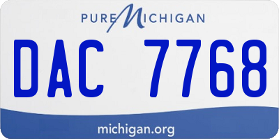 MI license plate DAC7768