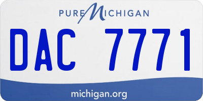 MI license plate DAC7771