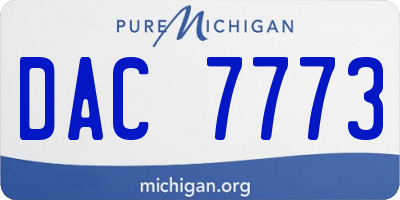 MI license plate DAC7773