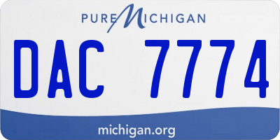 MI license plate DAC7774