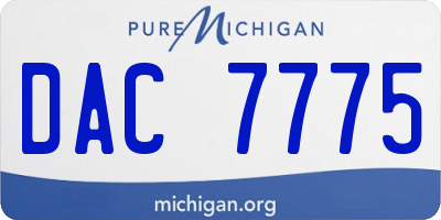 MI license plate DAC7775