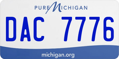 MI license plate DAC7776