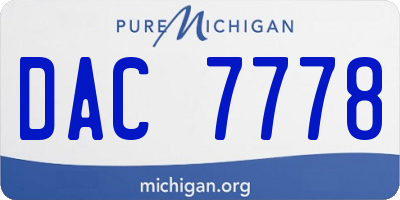 MI license plate DAC7778