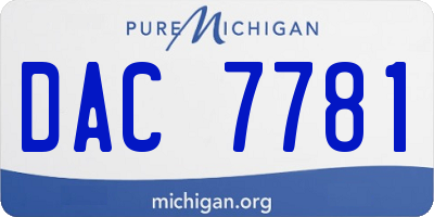 MI license plate DAC7781