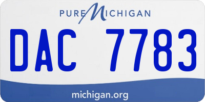 MI license plate DAC7783