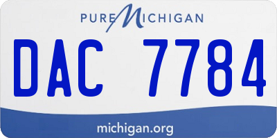 MI license plate DAC7784