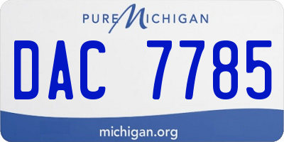 MI license plate DAC7785